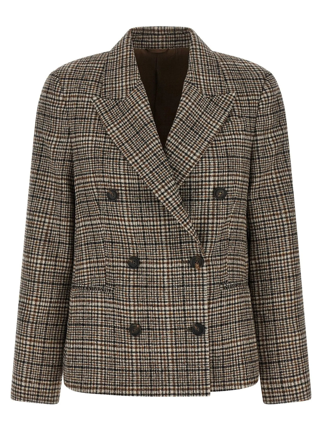 Brunello Cucinelli Beige Alpaca Leather Blazer