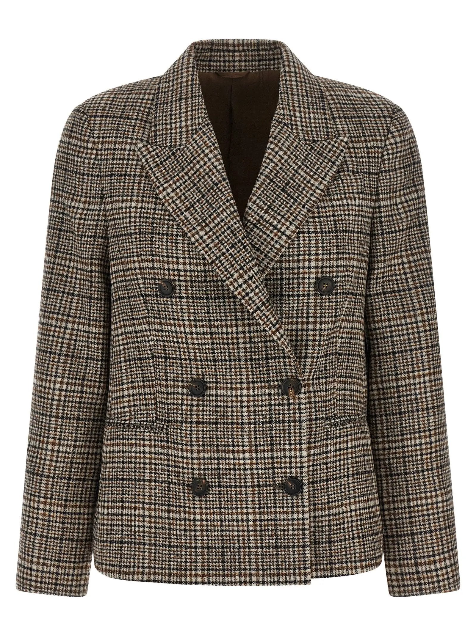 Brunello Cucinelli Beige Alpaca Leather Blazer
