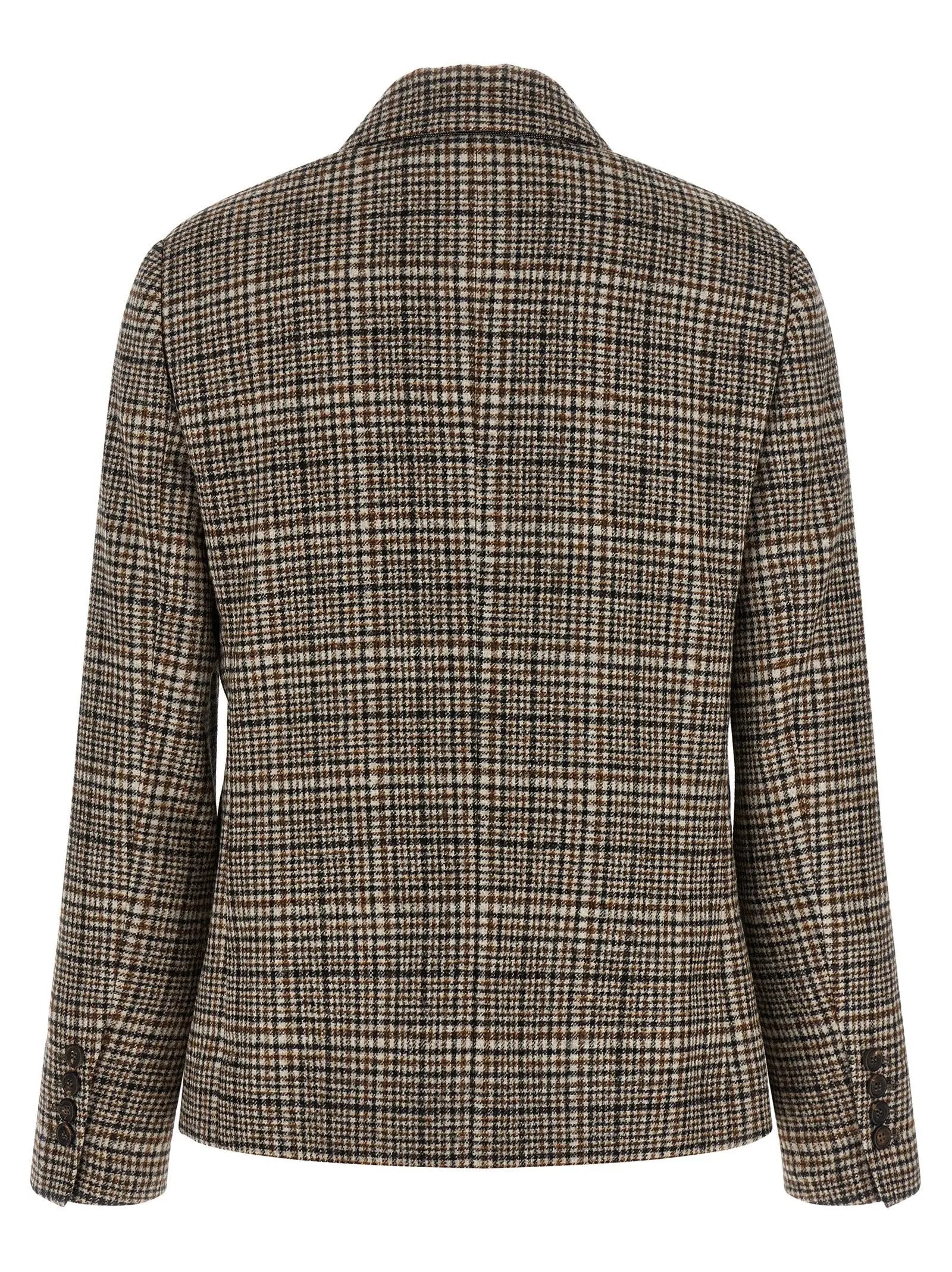Brunello Cucinelli Beige Alpaca Leather Blazer