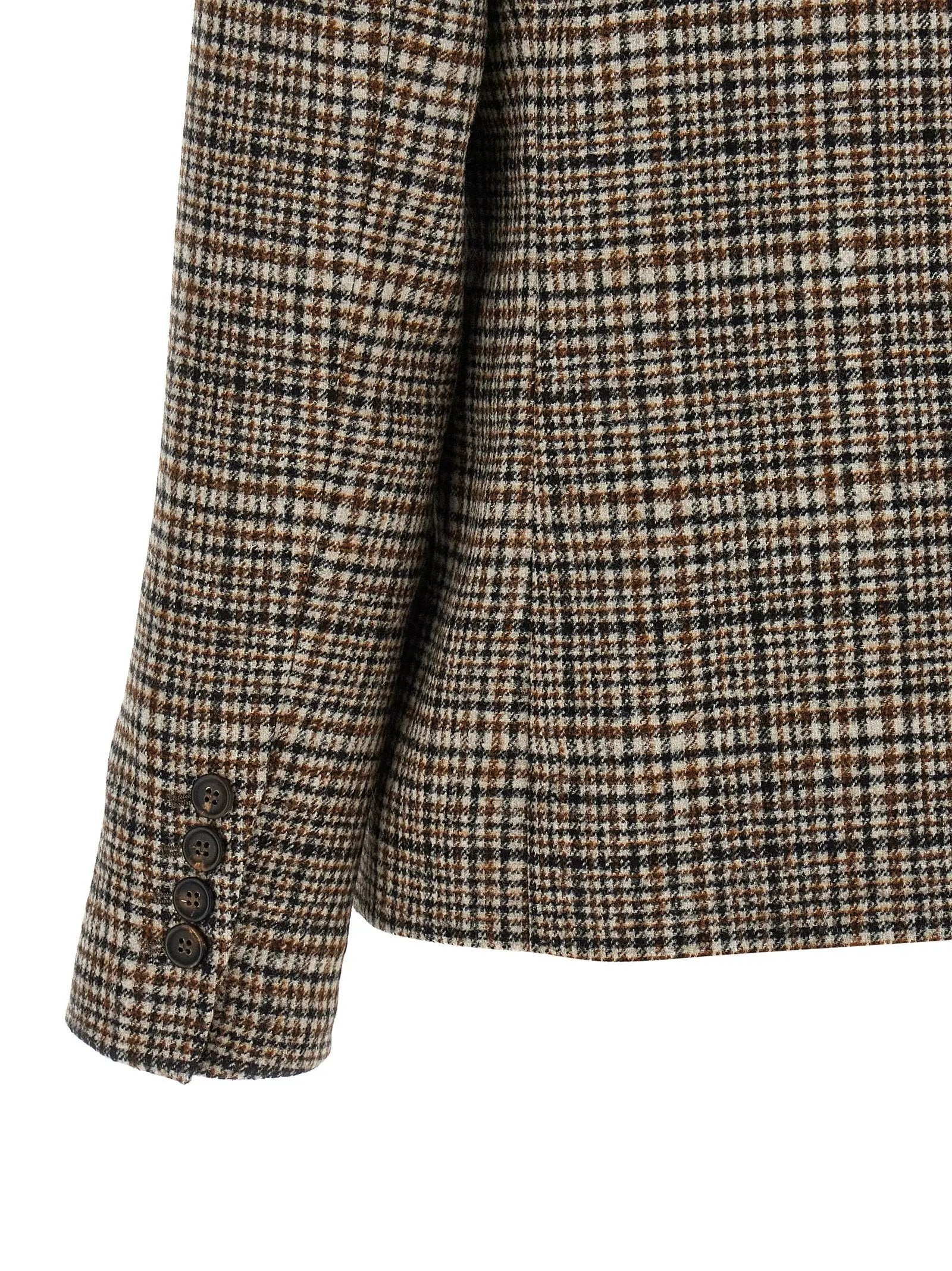 Brunello Cucinelli Beige Alpaca Leather Blazer
