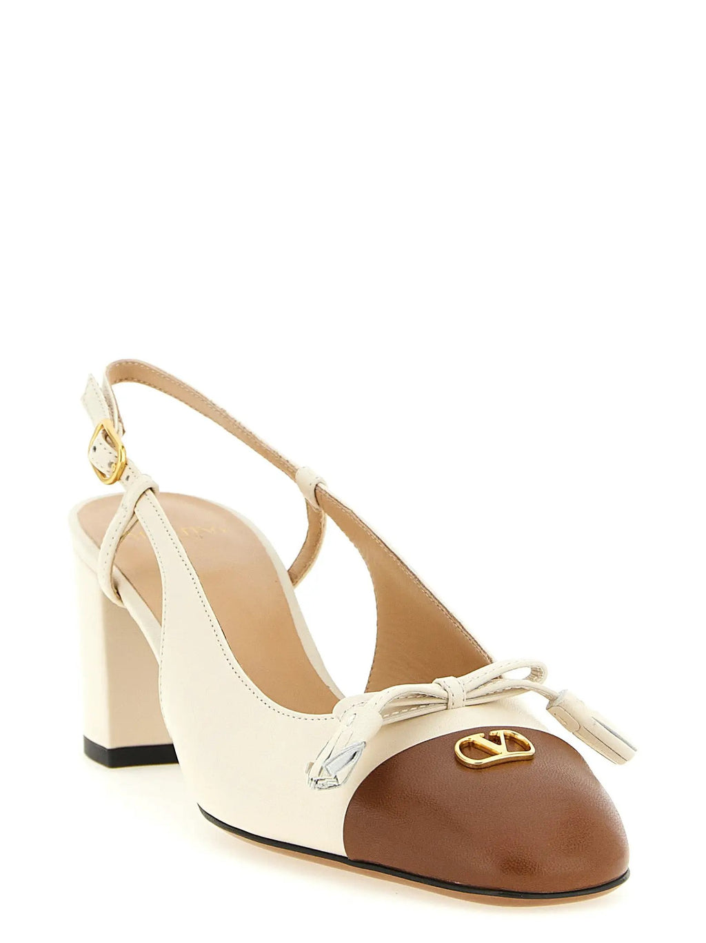 Escarpins à talons moyens en cuir noir Valentino Garavani