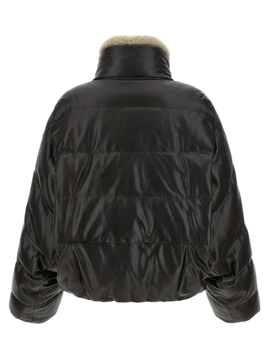 Brunello Cucinelli Brown Lamb Leather Leather Jacket
