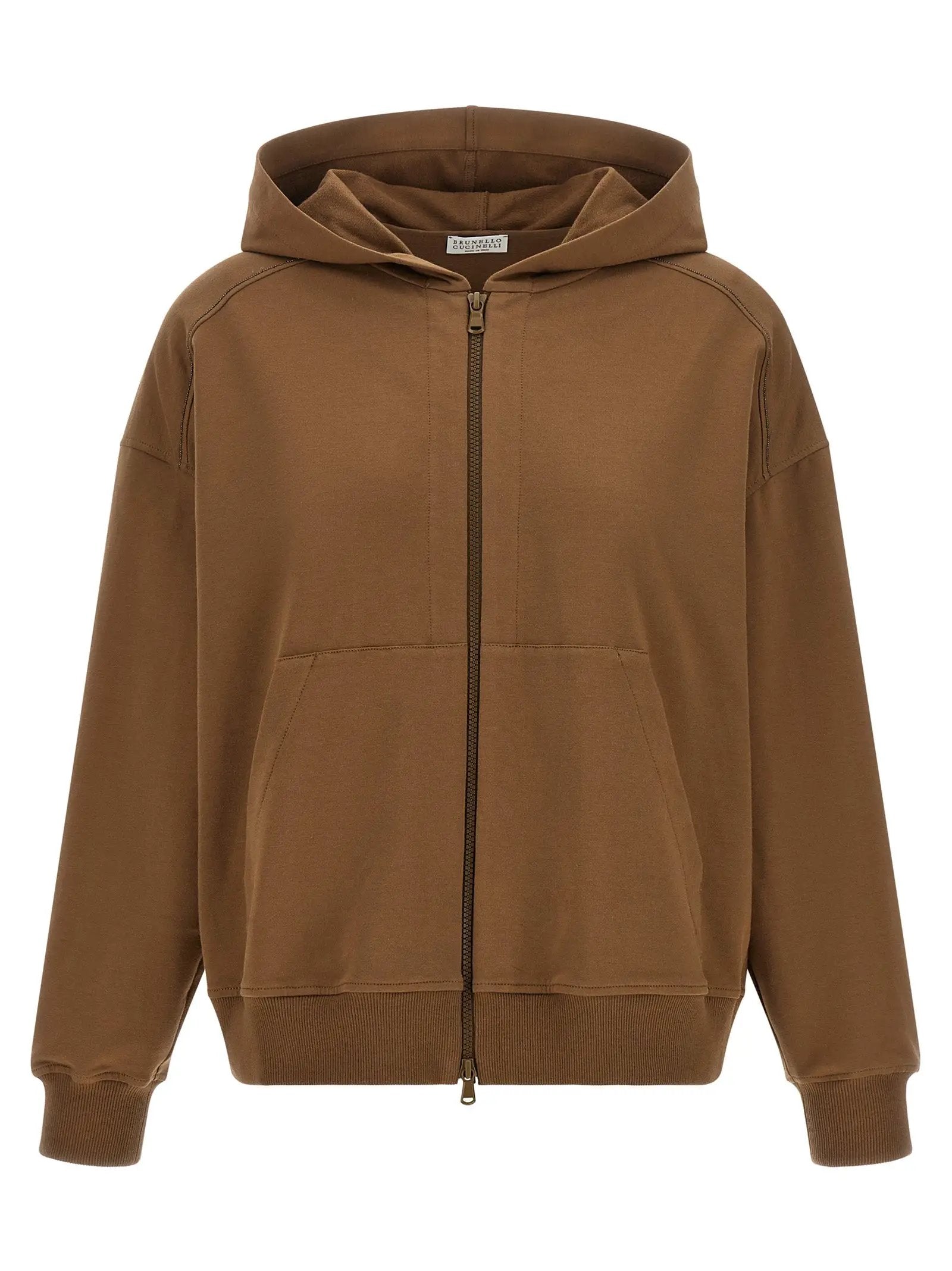 Brunello Cucinelli Brown Cotton Hoodie