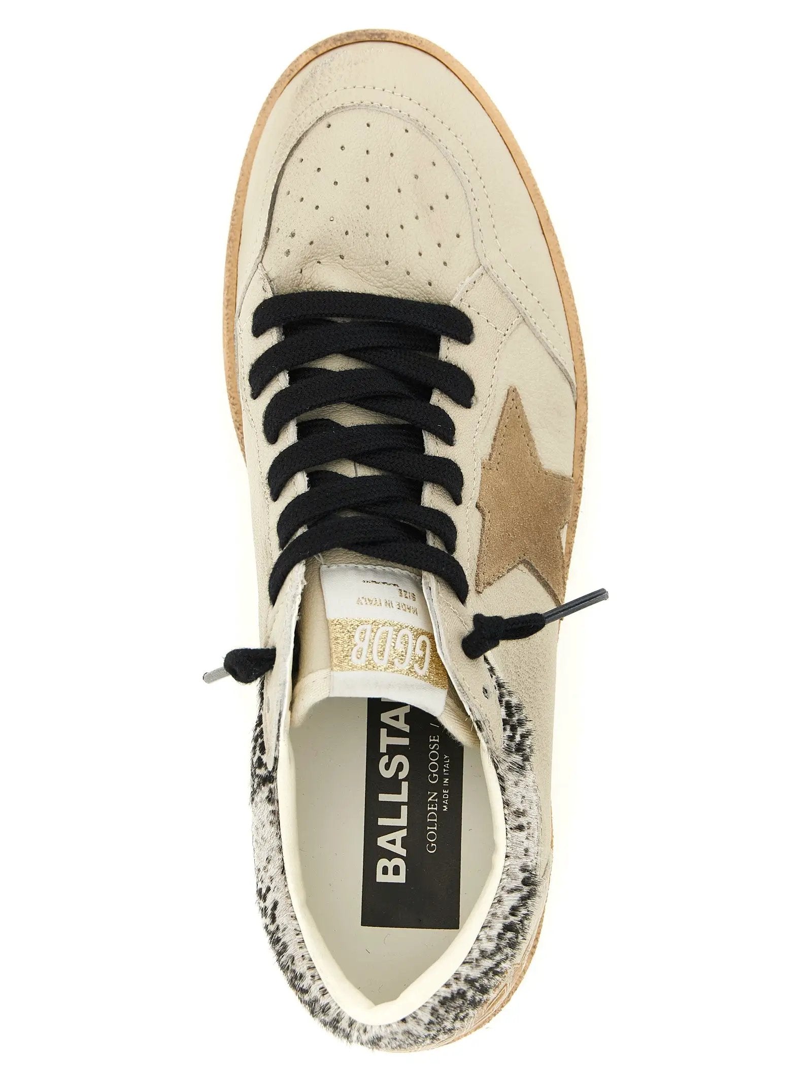 Golden Goose Beige Goatskin Low Top Sneakers