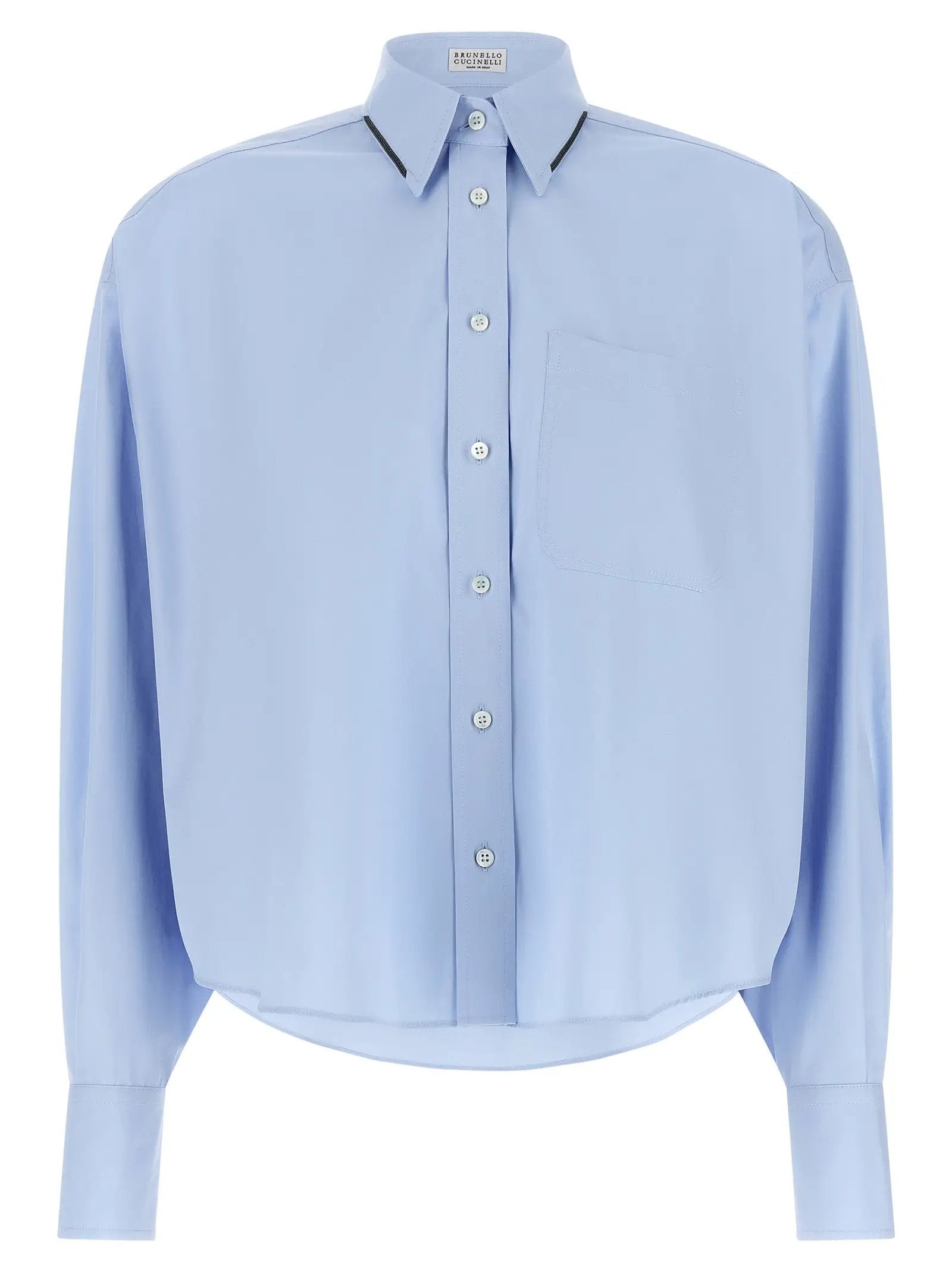 Brunello Cucinelli Blue Cotton Blouse