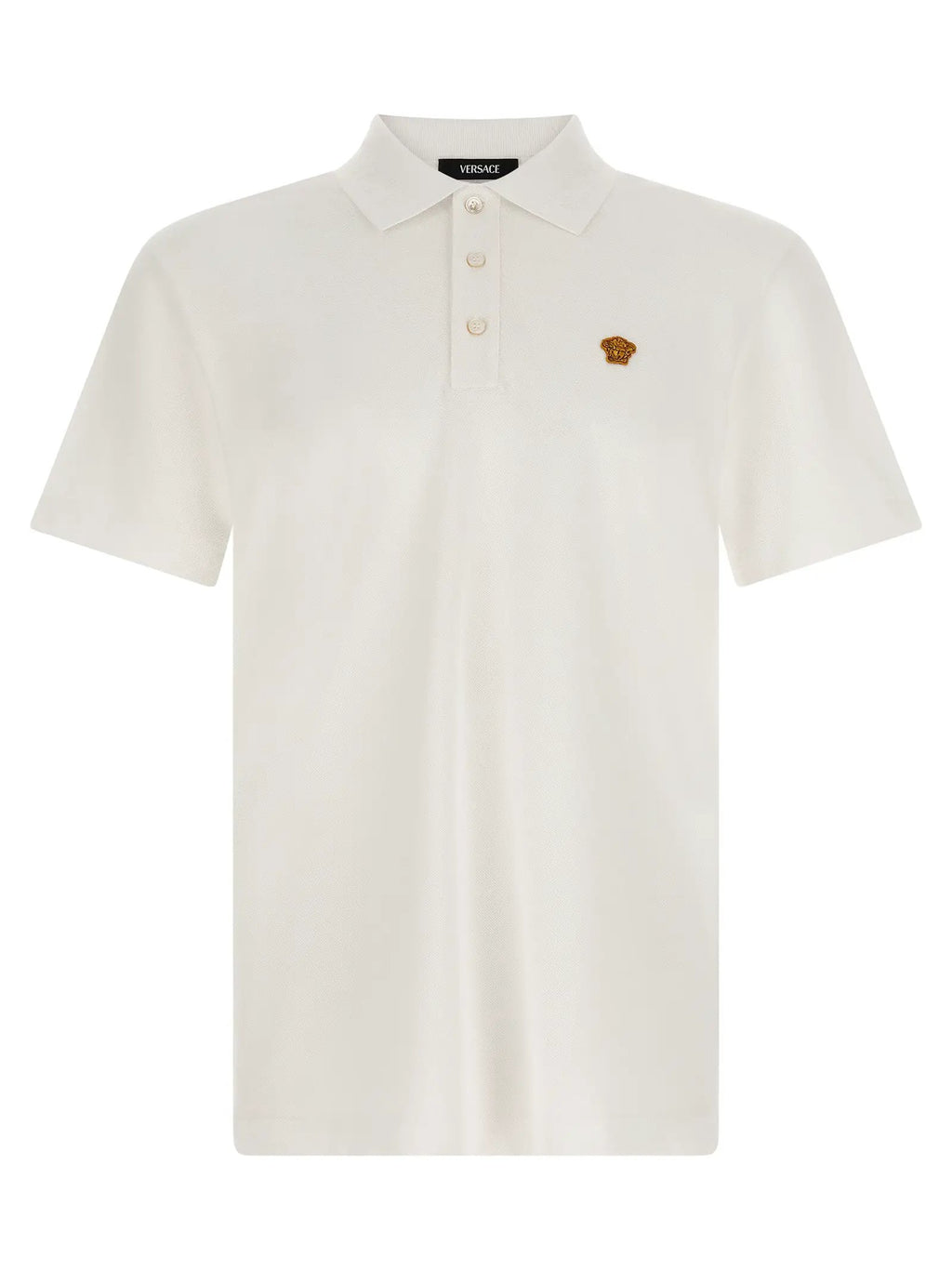 Versace White Cotton Polo Shirt