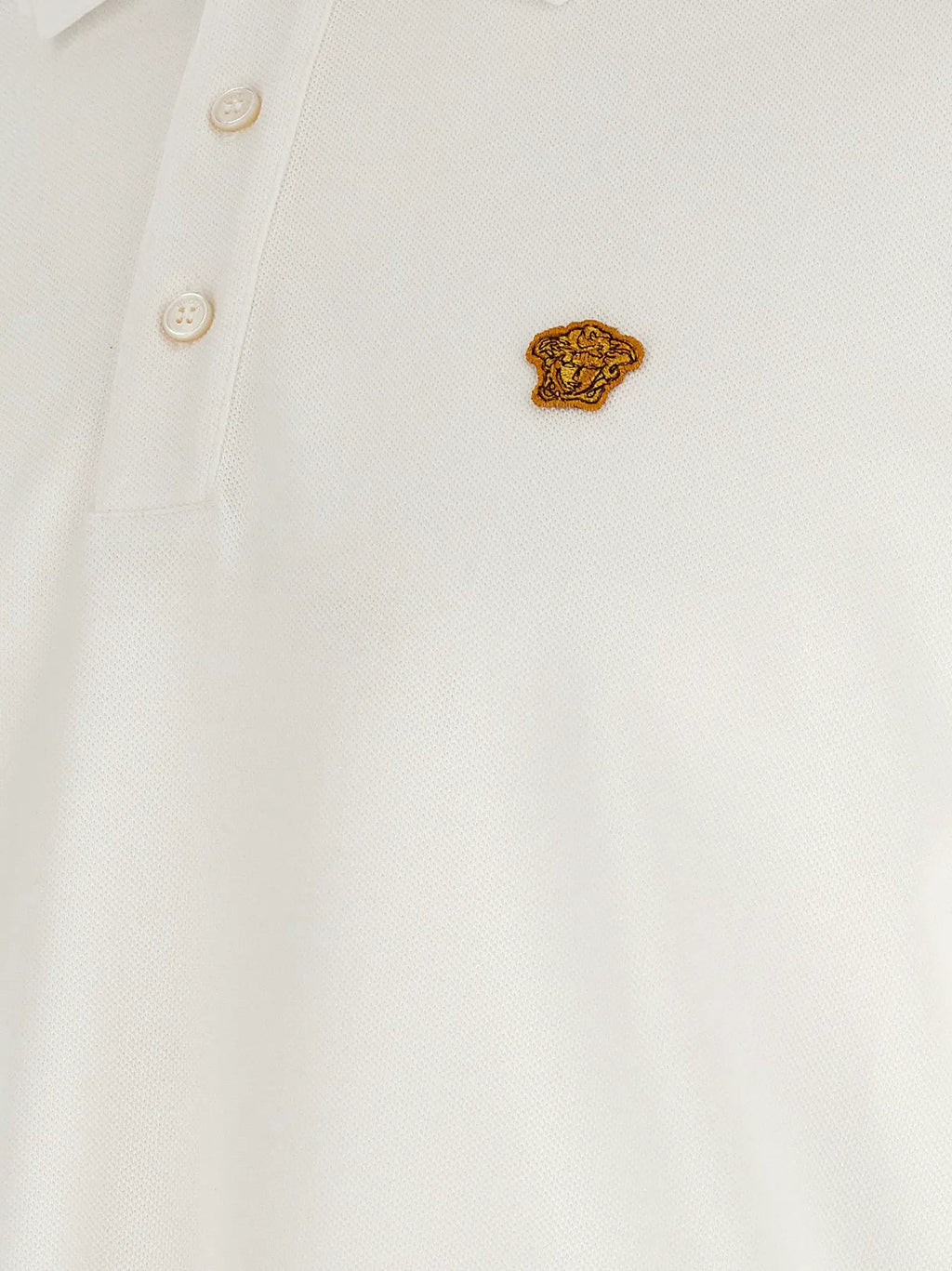 Versace White Cotton Polo Shirt