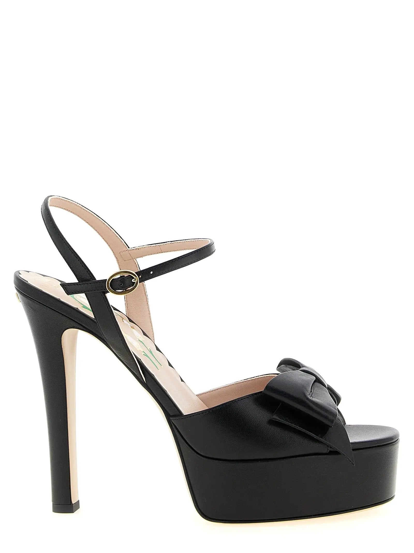Sandales à talons aiguilles en cuir de veau noir Valentino Garavani