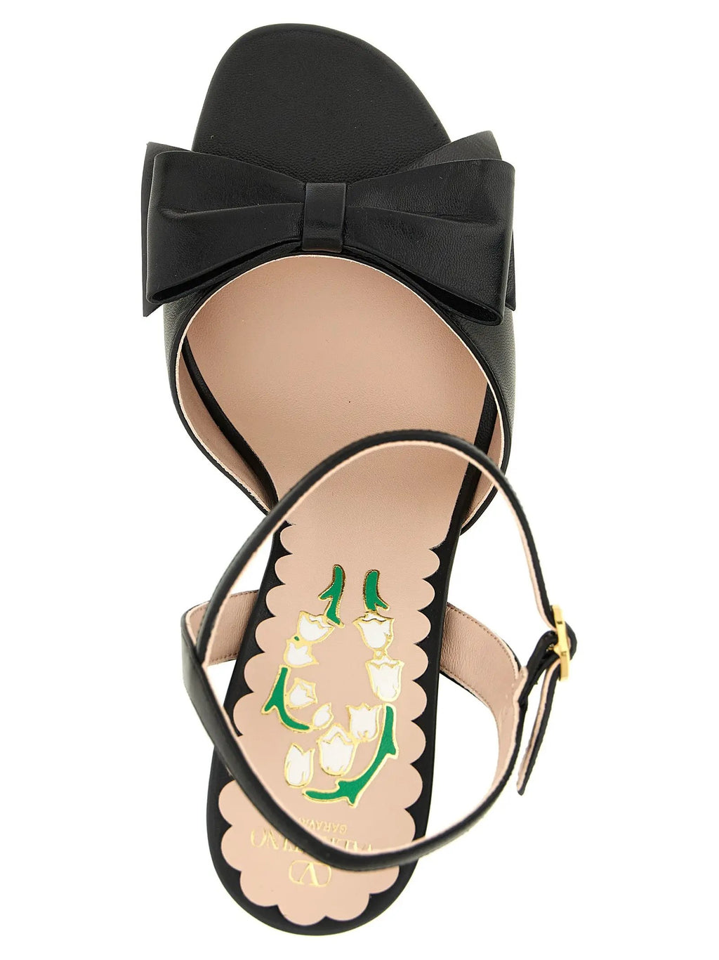 Sandales à talons aiguilles en cuir de veau noir Valentino Garavani