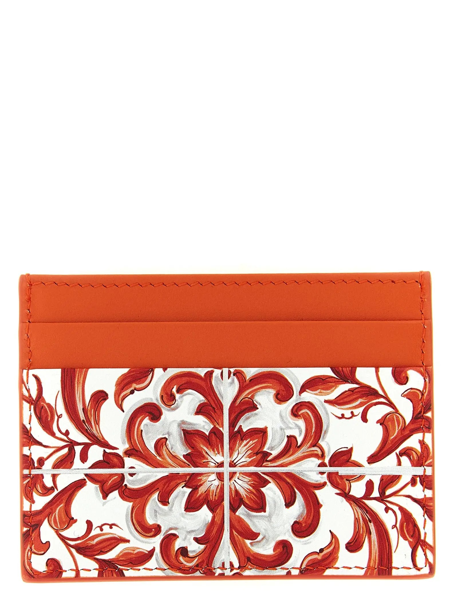 Dolce & Gabbana Orange Calfskin Cardholder
