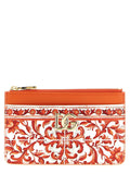Porte-cartes Dolce & Gabbana en cuir de veau orange