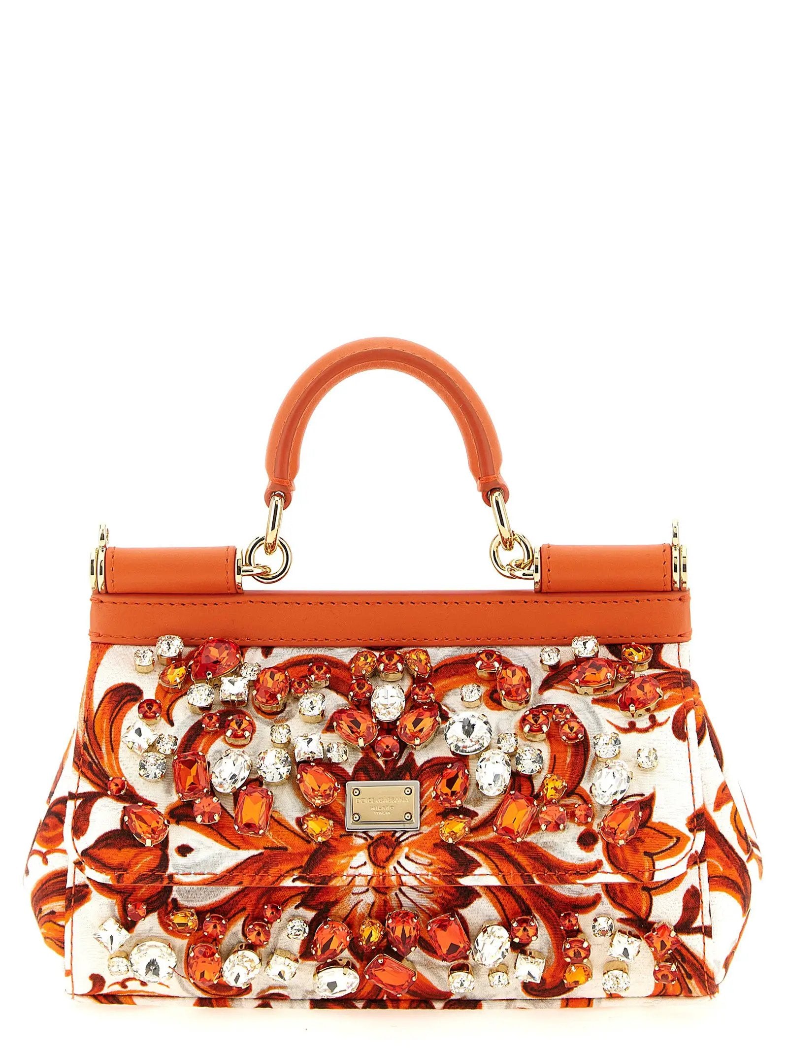 Dolce & Gabbana Orange Cotton Handbag