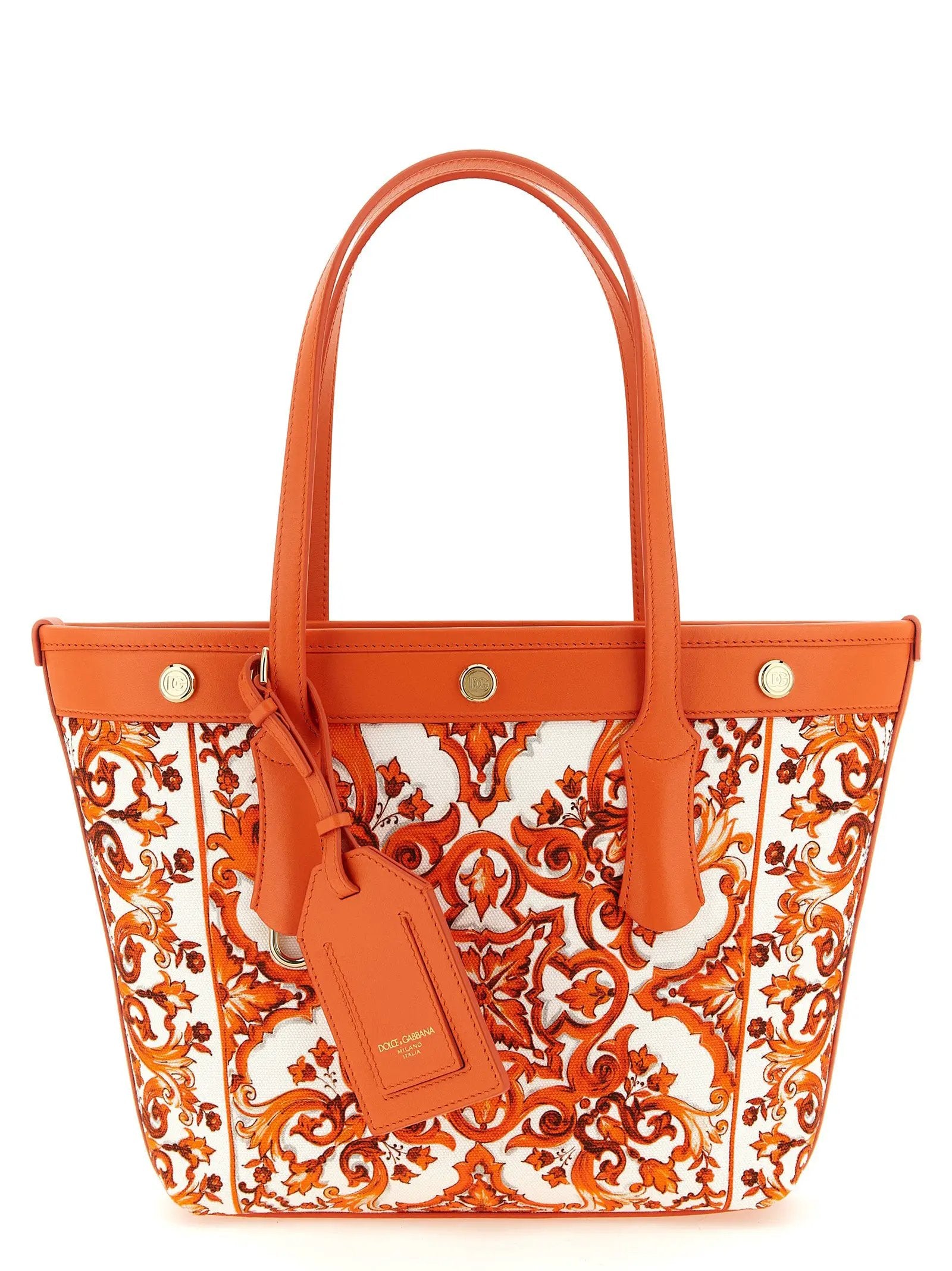 Dolce & Gabbana Orange Cotton Tote Bag