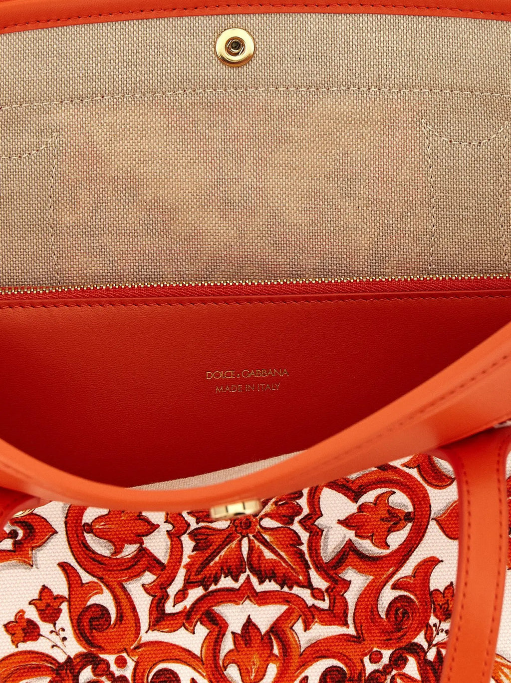 Dolce & Gabbana Orange Cotton Tote Bag