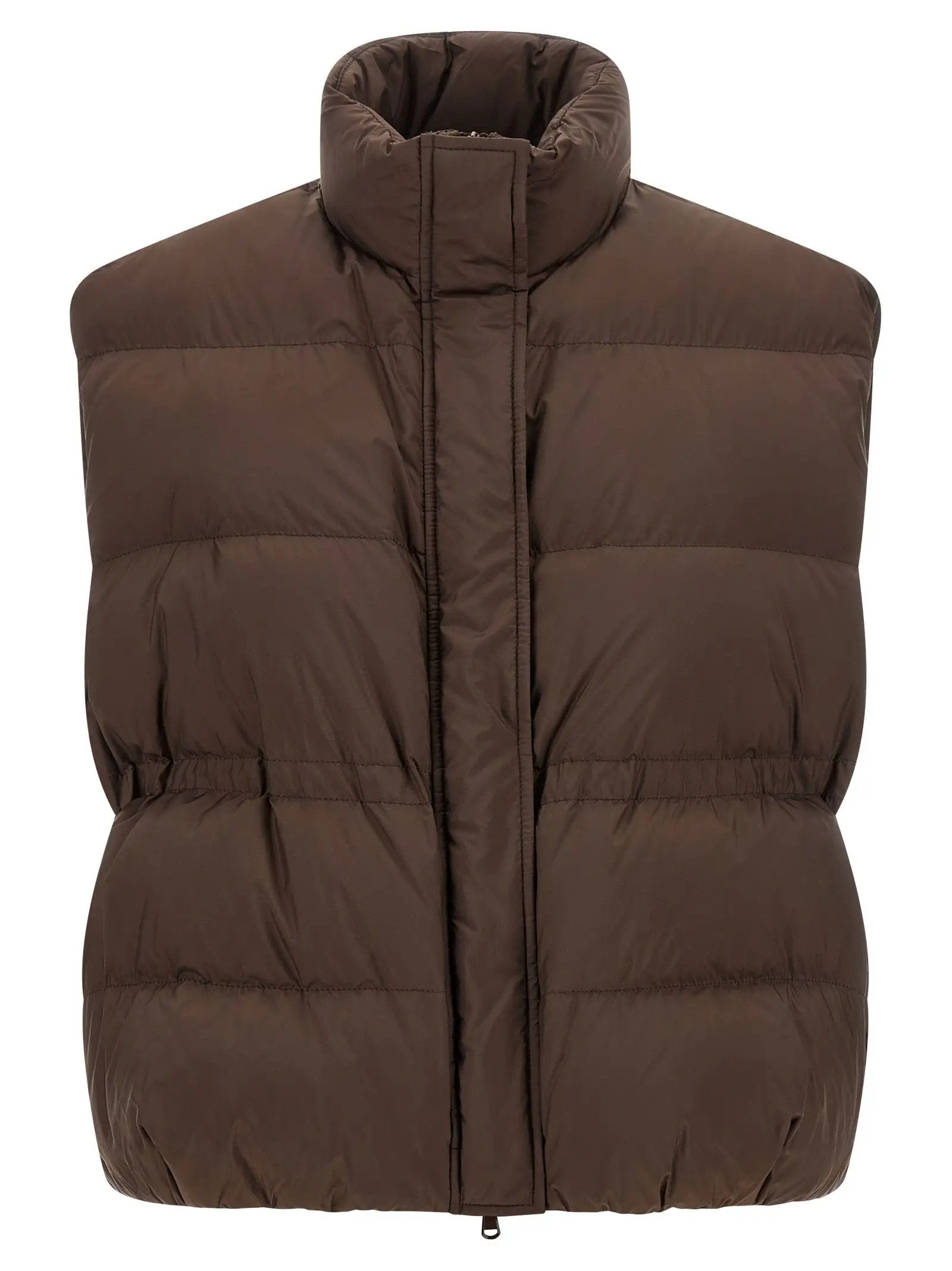 Brunello Cucinelli Brown Polyester Sleeveless Jacket