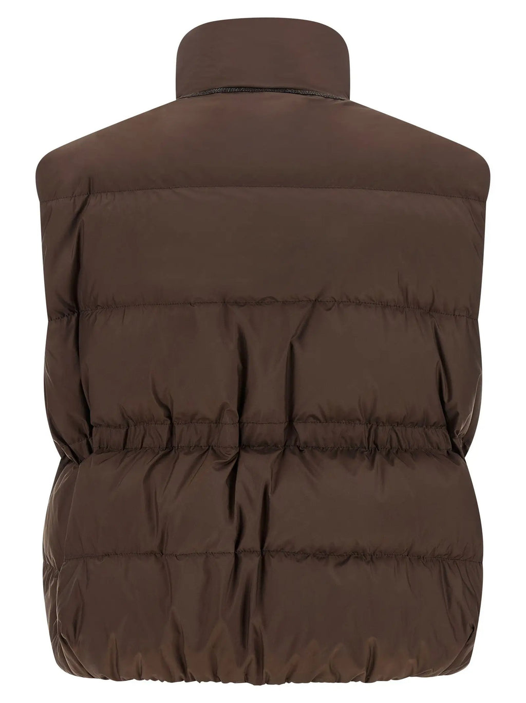 Brunello Cucinelli Brown Polyester Sleeveless Jacket