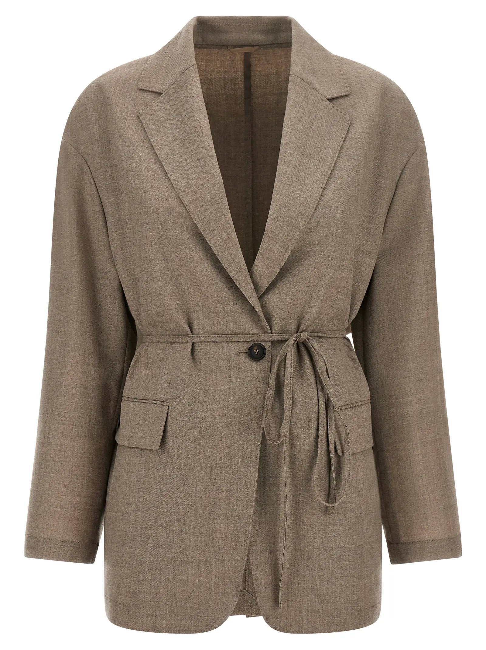 Brunello Cucinelli Blazer en laine vierge beige