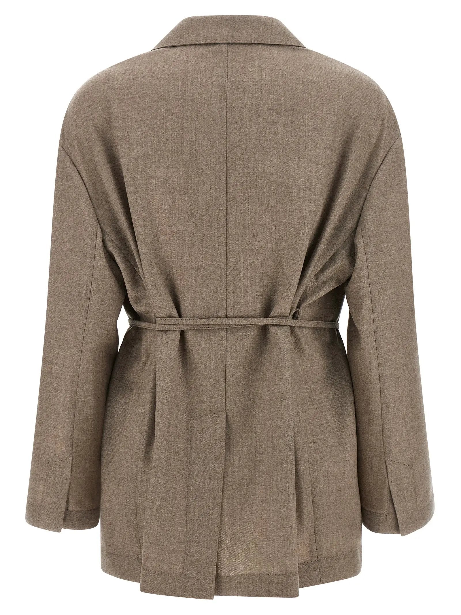 Brunello Cucinelli Blazer en laine vierge beige