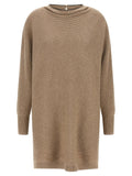 Brunello Cucinelli Beige Virgin Wool Short Dress