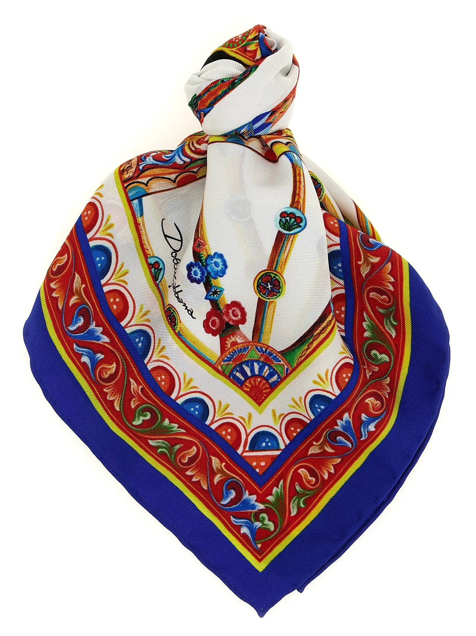 Écharpe en soie multicolore Dolce & Gabbana