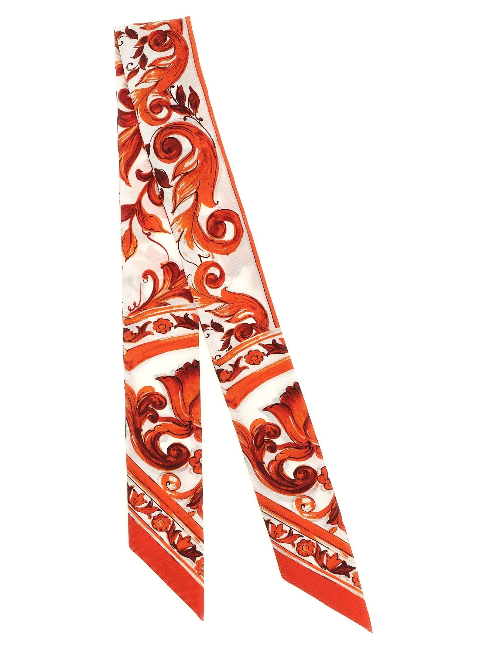 Foulard en soie orange Dolce & Gabbana