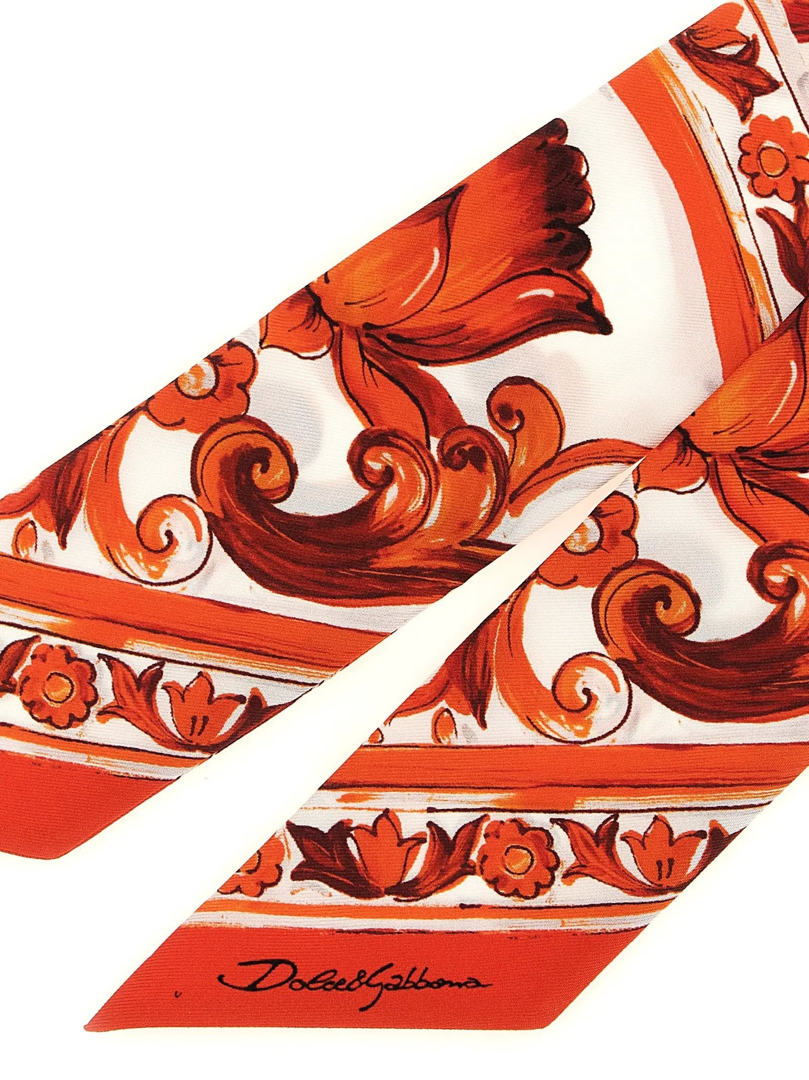Foulard en soie orange Dolce & Gabbana