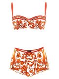 Haut et bas de bikini orange Dolce & Gabbana en polyamide