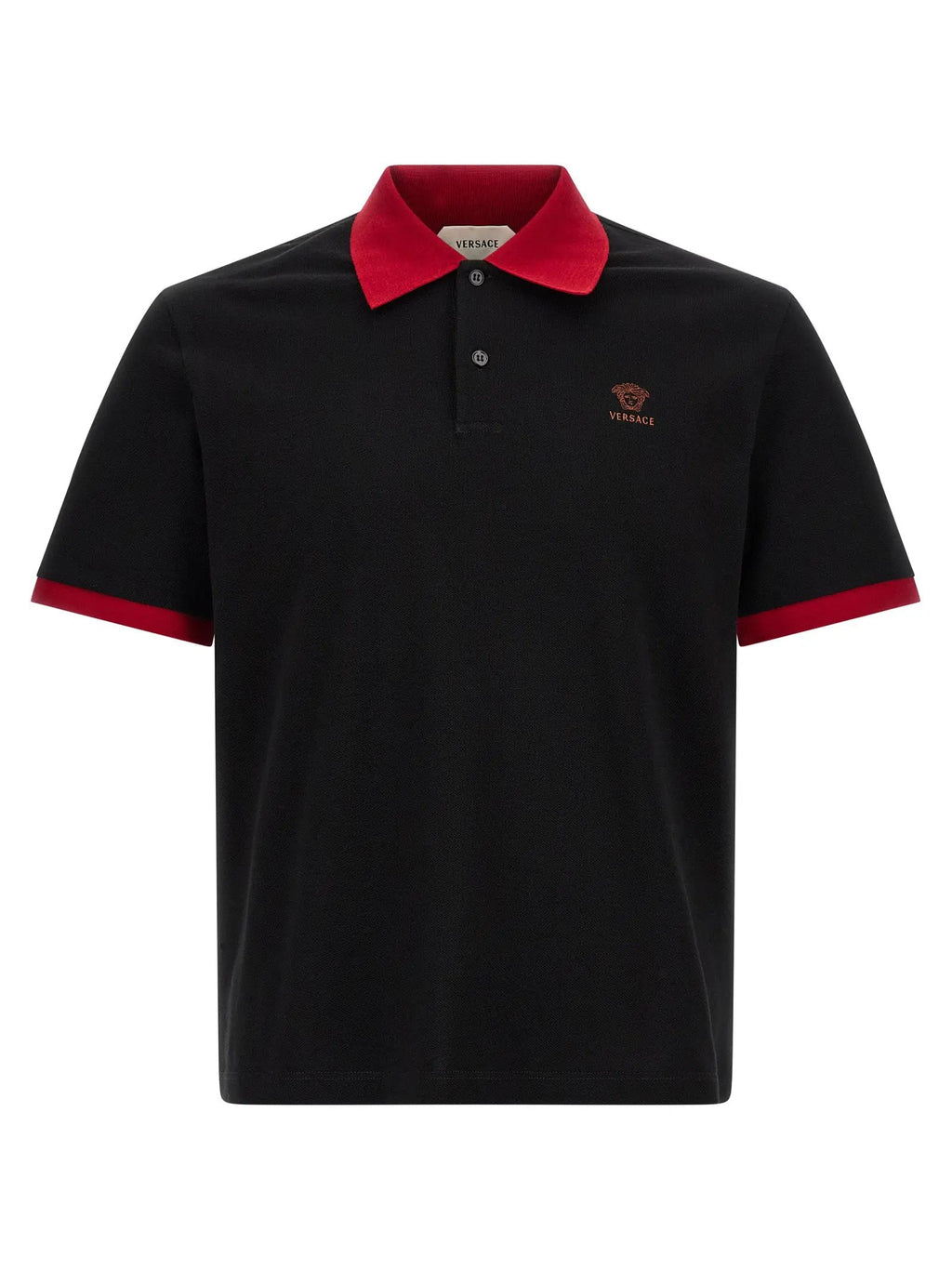 Versace Black Cotton Polo Shirt