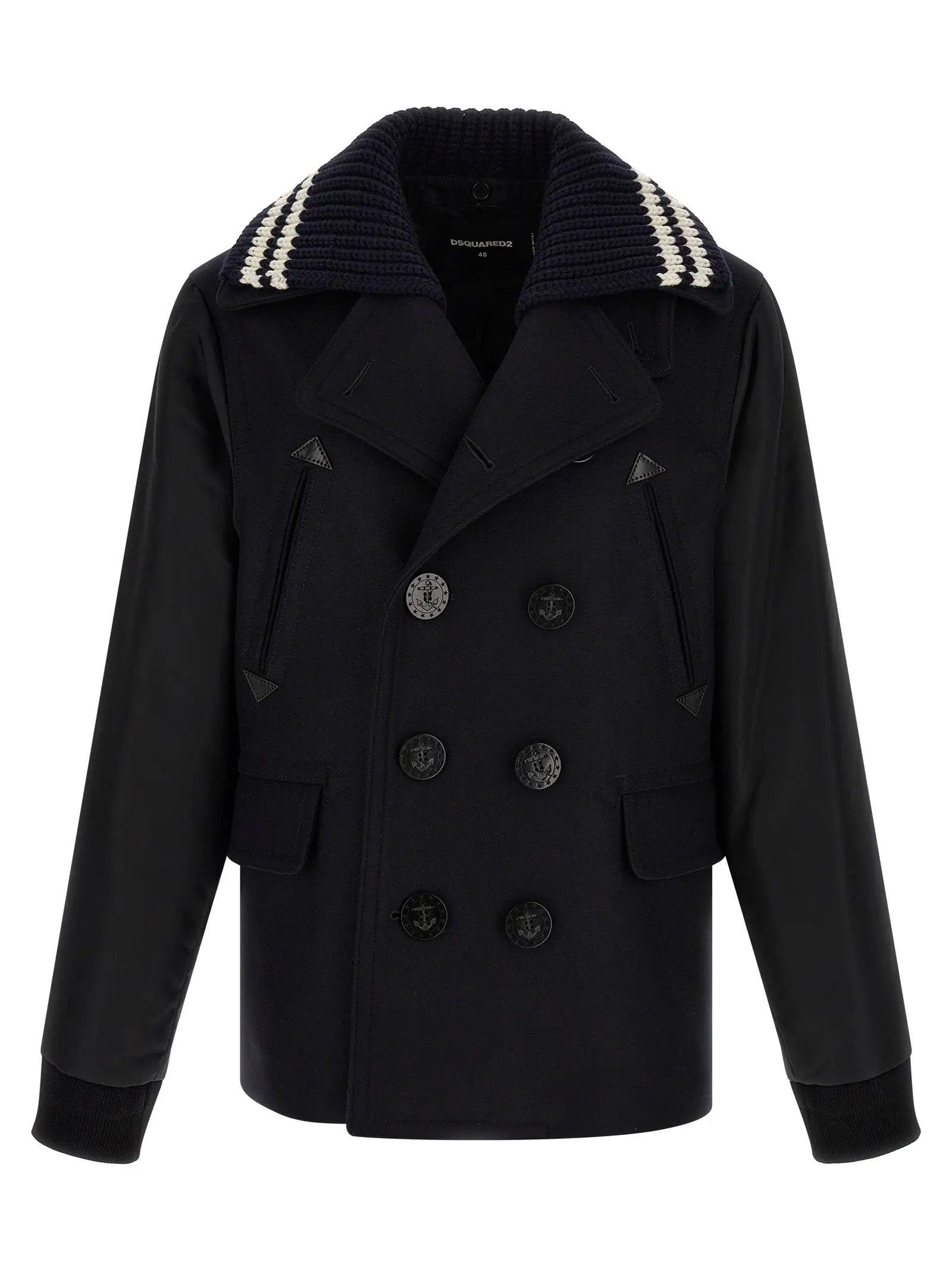 Dsquared² Blue Wool Coat