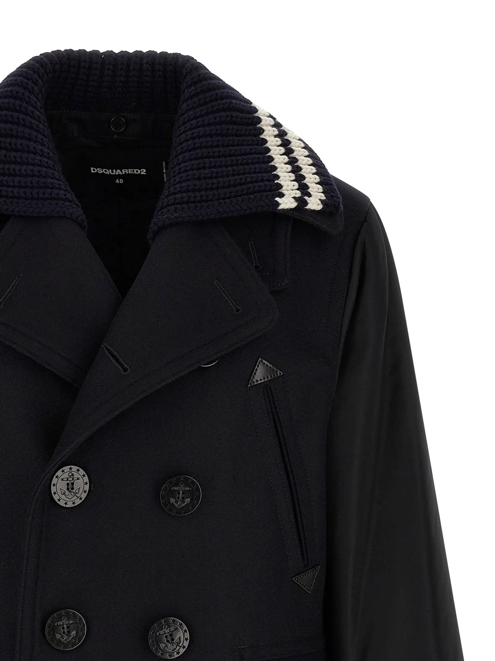 Dsquared² Blue Wool Coat