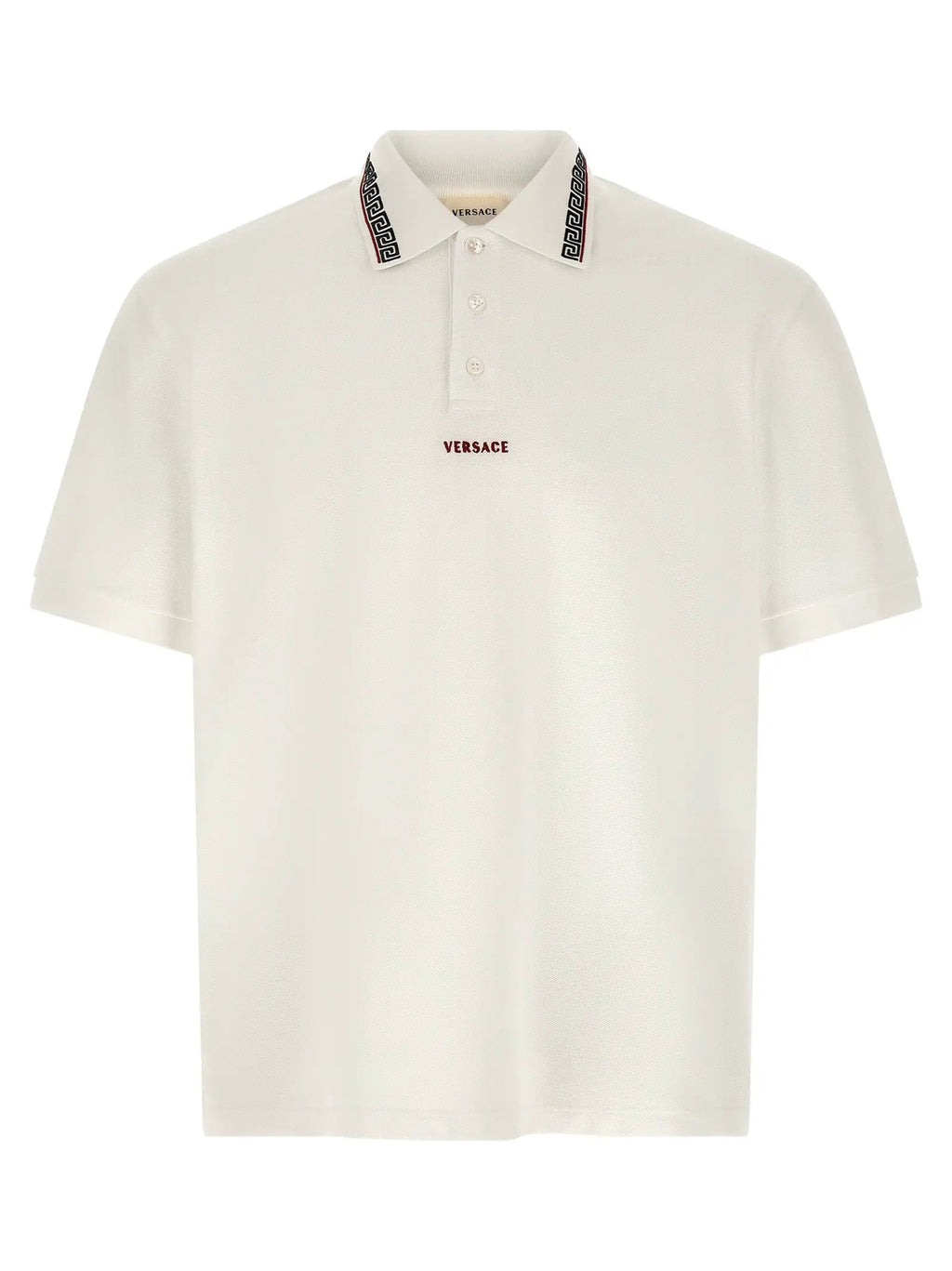 Versace White Cotton Polo Shirt
