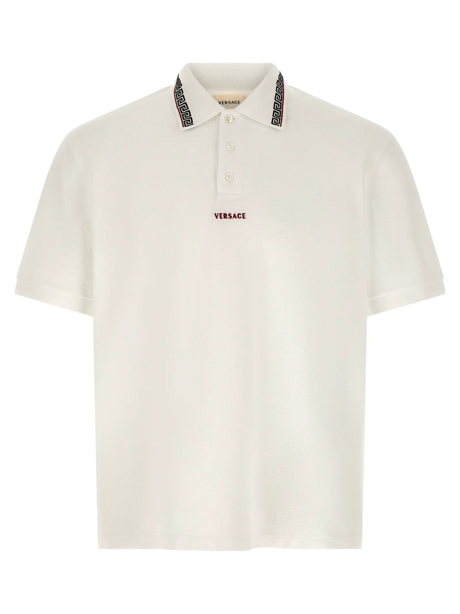 Versace White Cotton Polo Shirt