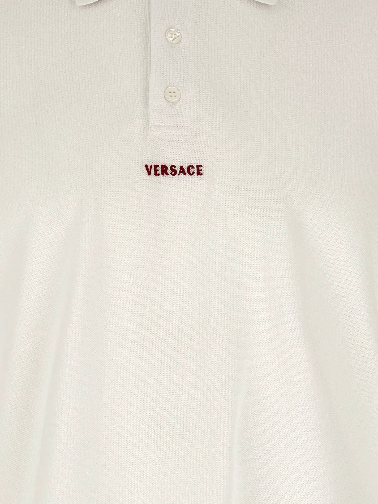 Versace White Cotton Polo Shirt