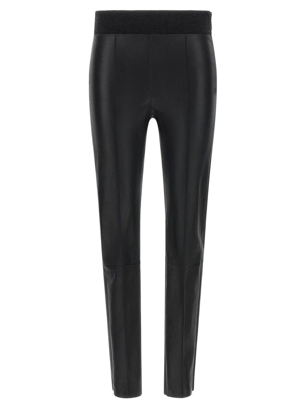 Brunello Cucinelli Black Lamb Leather Leggings