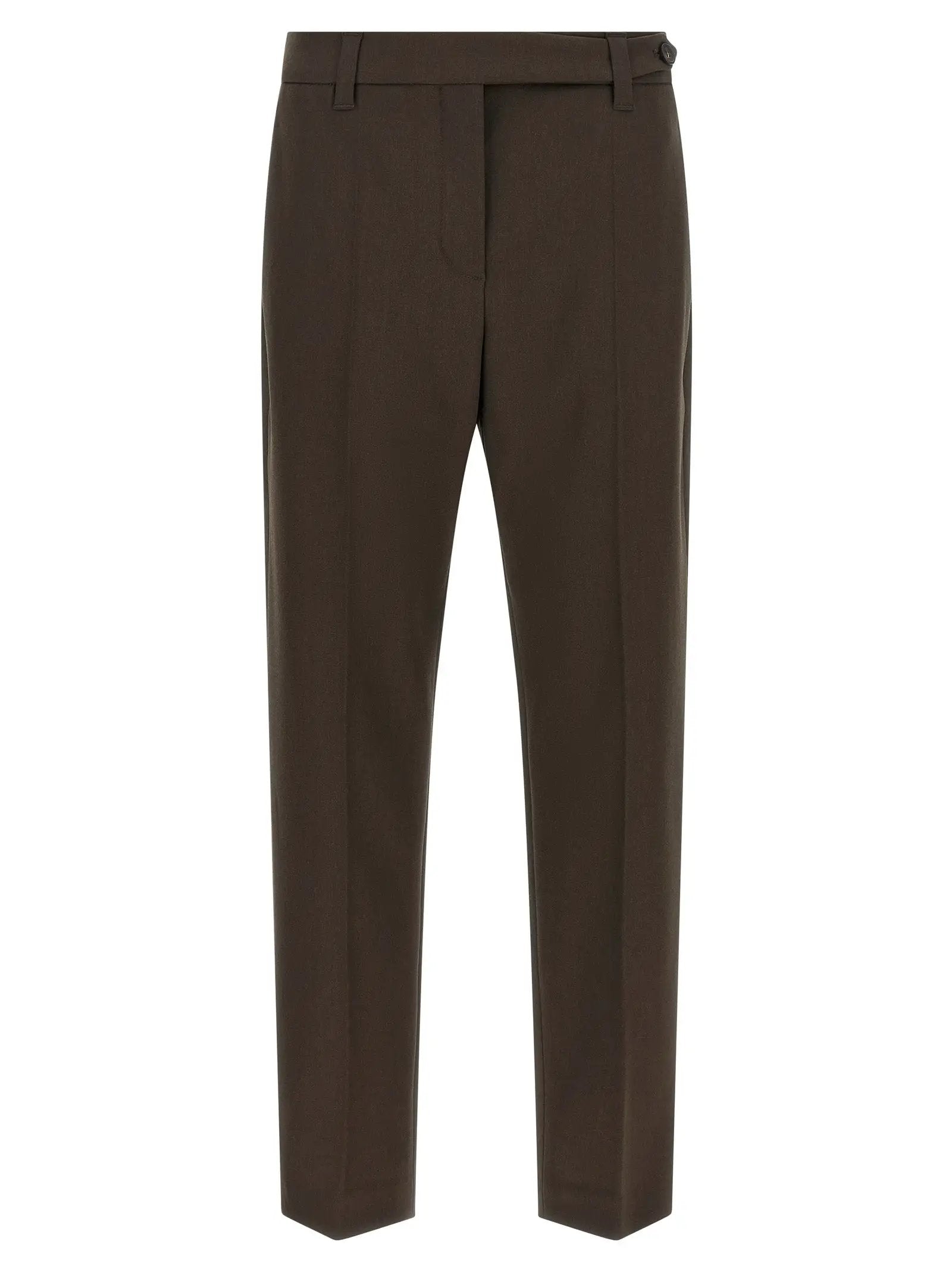 Brunello Cucinelli Brown Virgin Wool Dress Pants