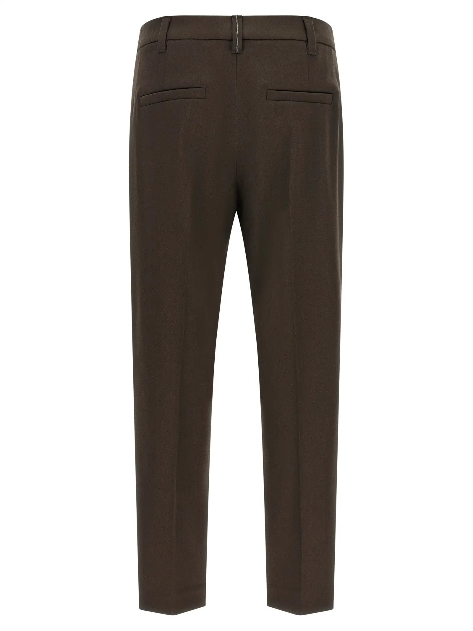 Brunello Cucinelli Brown Virgin Wool Dress Pants