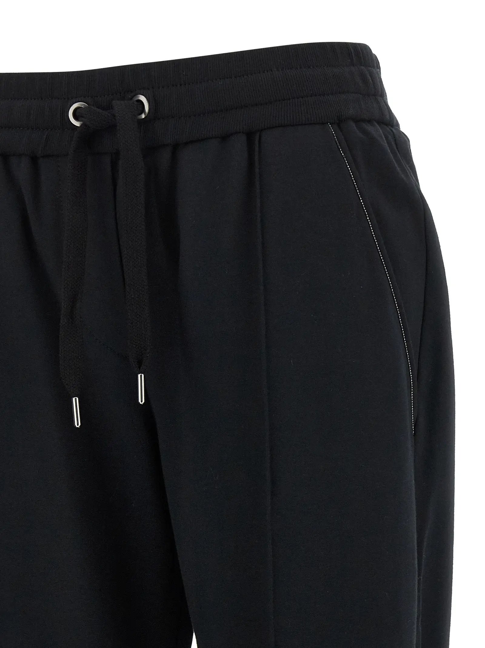 Brunello Cucinelli Black Cotton Joggers (Workout Pants)
