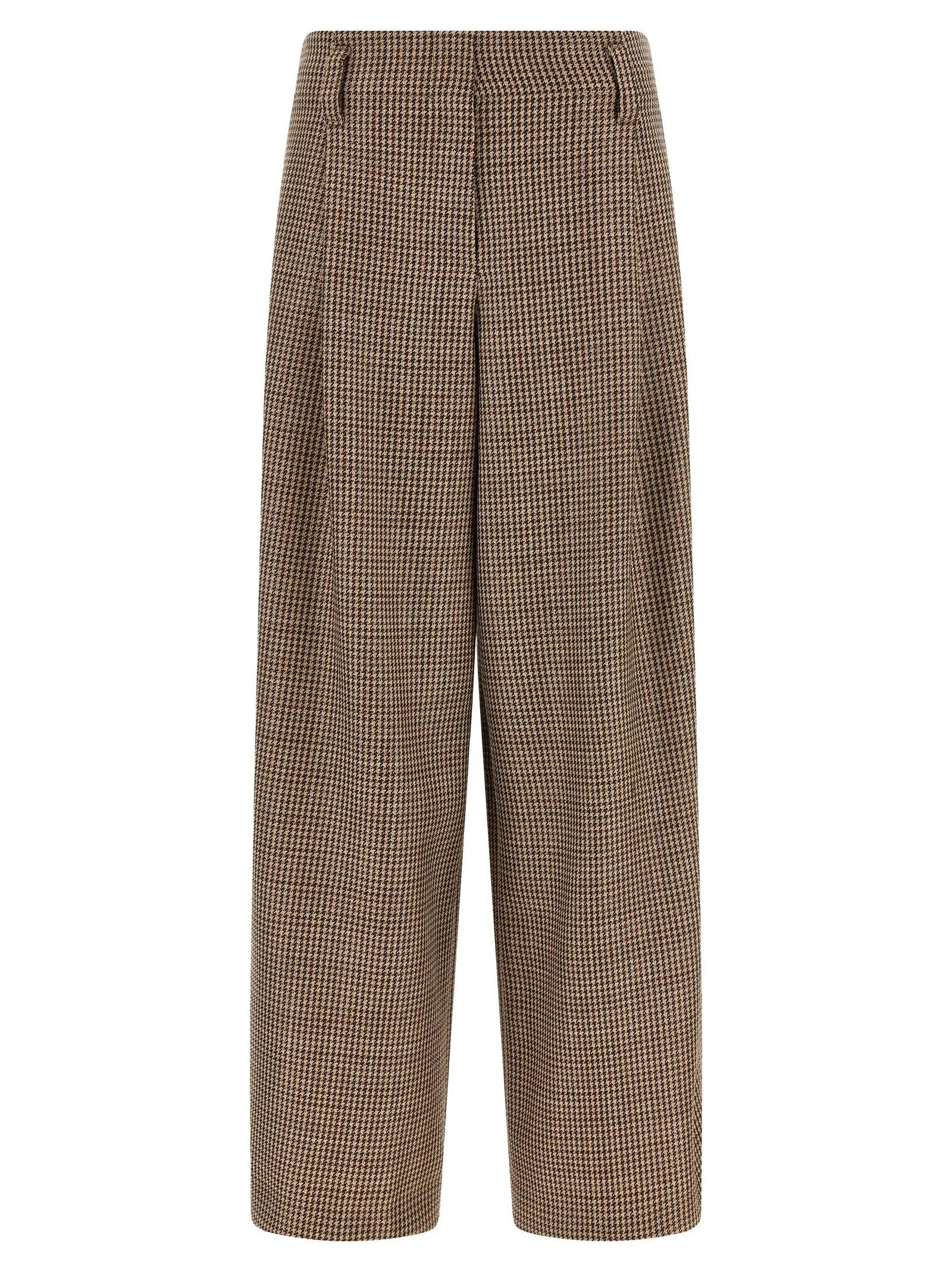 Brunello Cucinelli Brown Virgin Wool Flared Pants