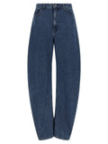 ROTATE BIRGER CHRISTENSEN Blue Organic Cotton Relaxed Fit Jeans