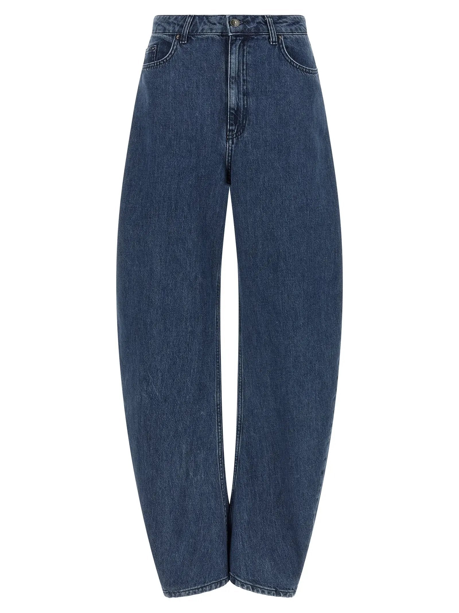 ROTATE BIRGER CHRISTENSEN Blue Organic Cotton Relaxed Fit Jeans