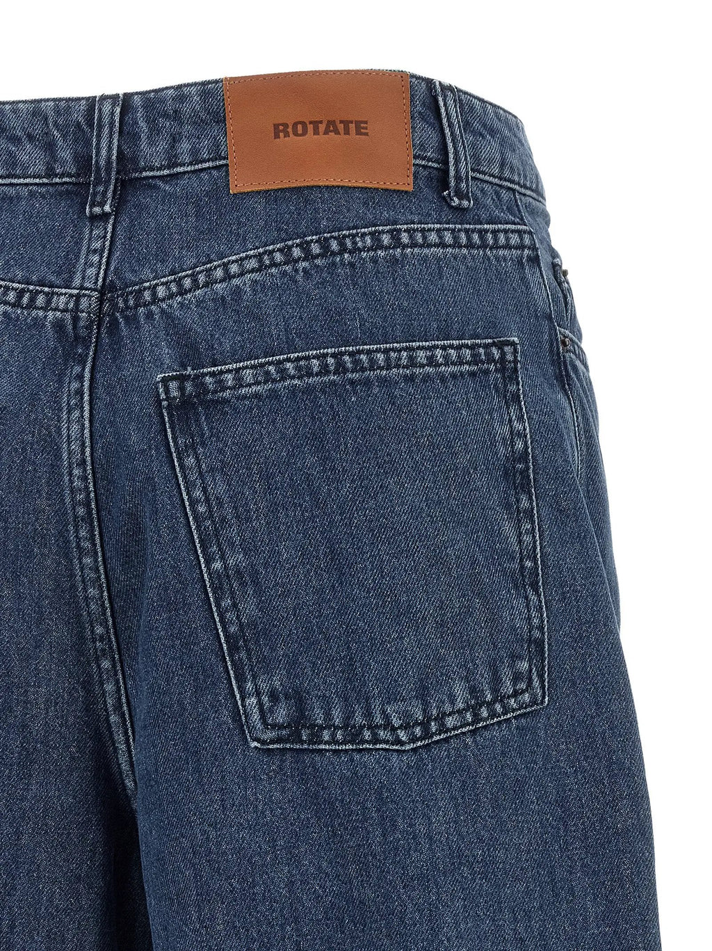 ROTATE BIRGER CHRISTENSEN Blue Organic Cotton Relaxed Fit Jeans