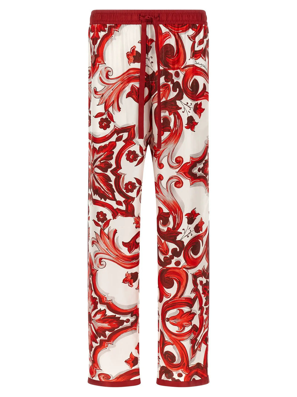 Pantalon décontracté en soie multicolore Dolce & Gabbana
