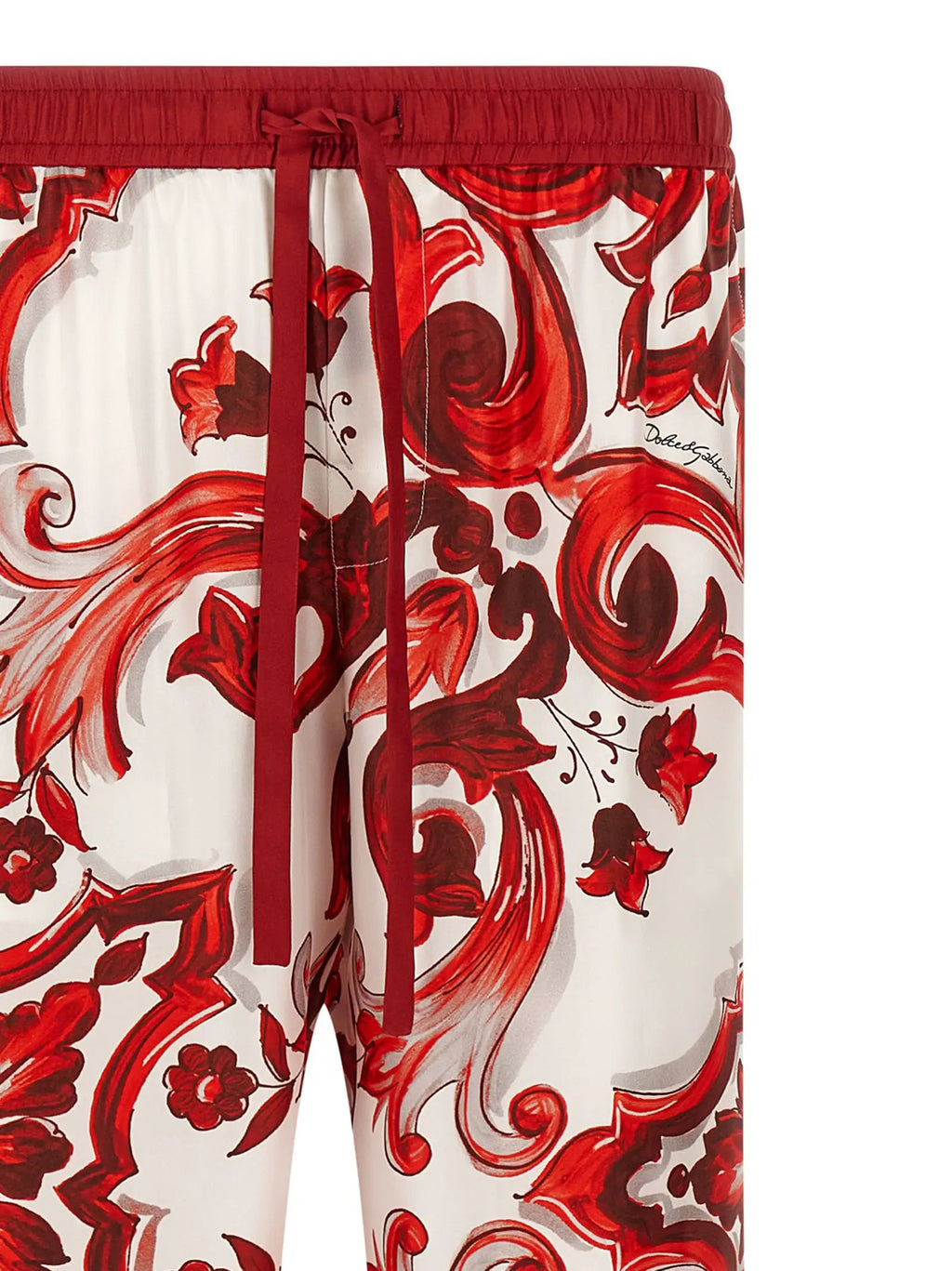 Pantalon décontracté en soie multicolore Dolce & Gabbana