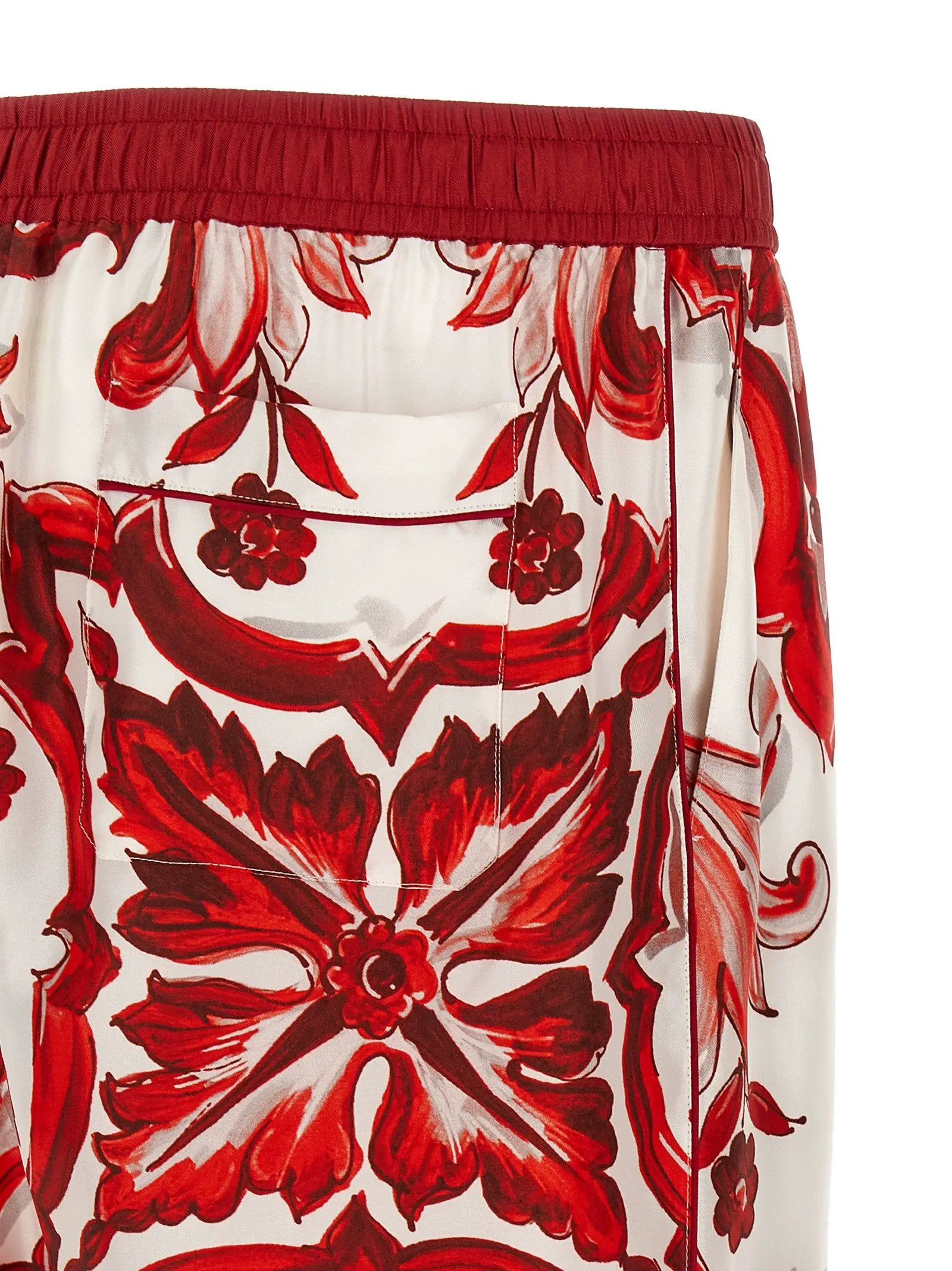 Pantalon décontracté en soie multicolore Dolce & Gabbana