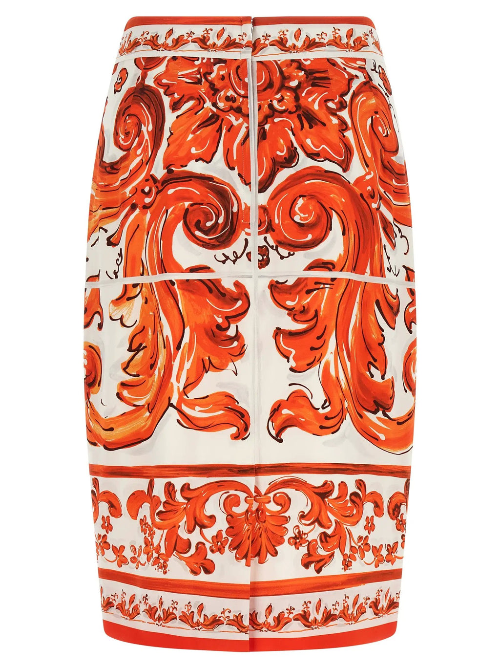 Jupe midi en soie orange Dolce & Gabbana
