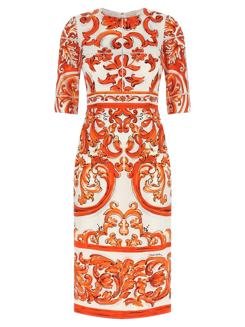 Robe midi Dolce & Gabbana en soie orange