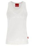 Diesel White Cotton Tank Tops