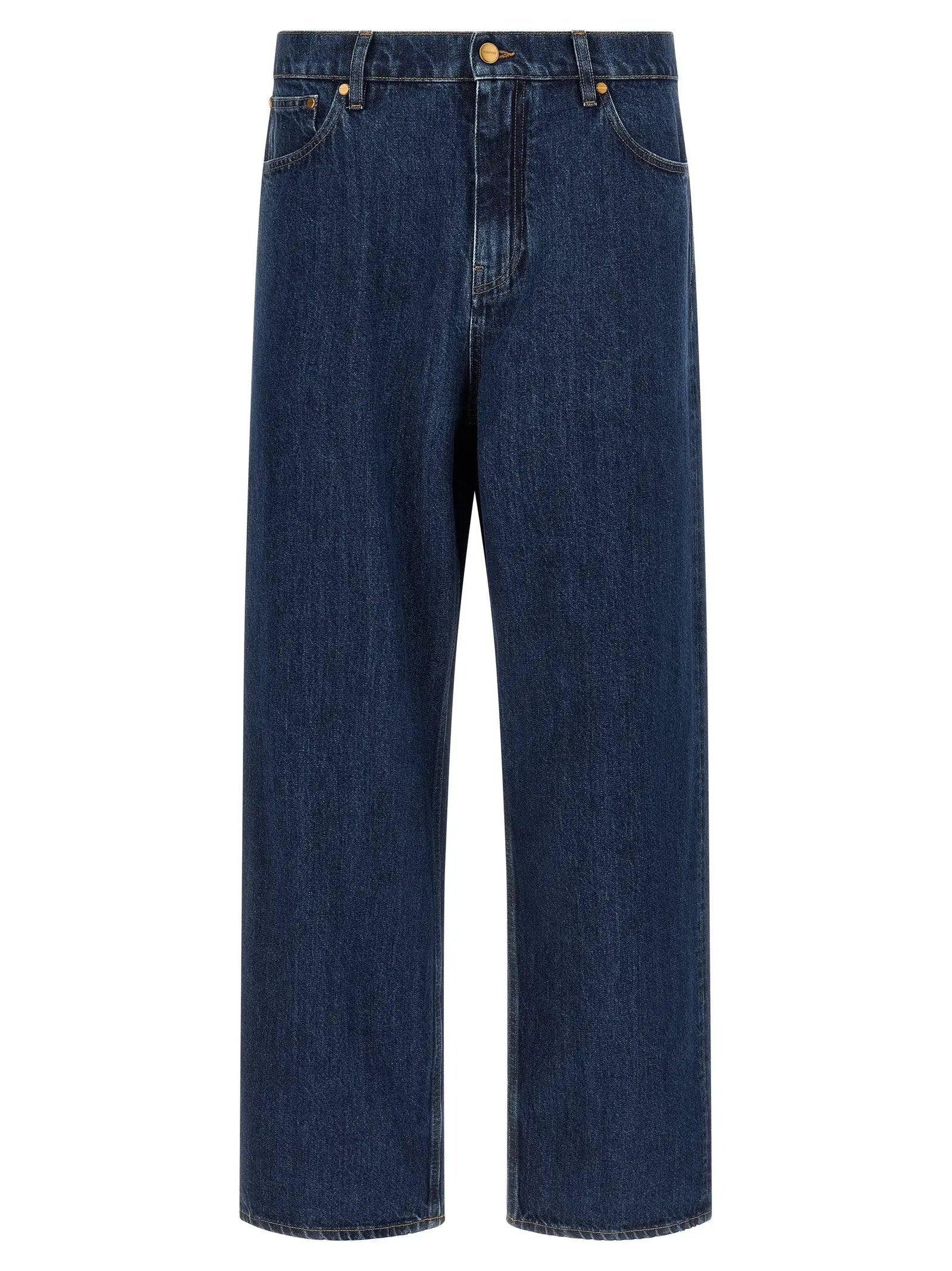 Jil Sander Blue Cotton Straight-Leg Jeans