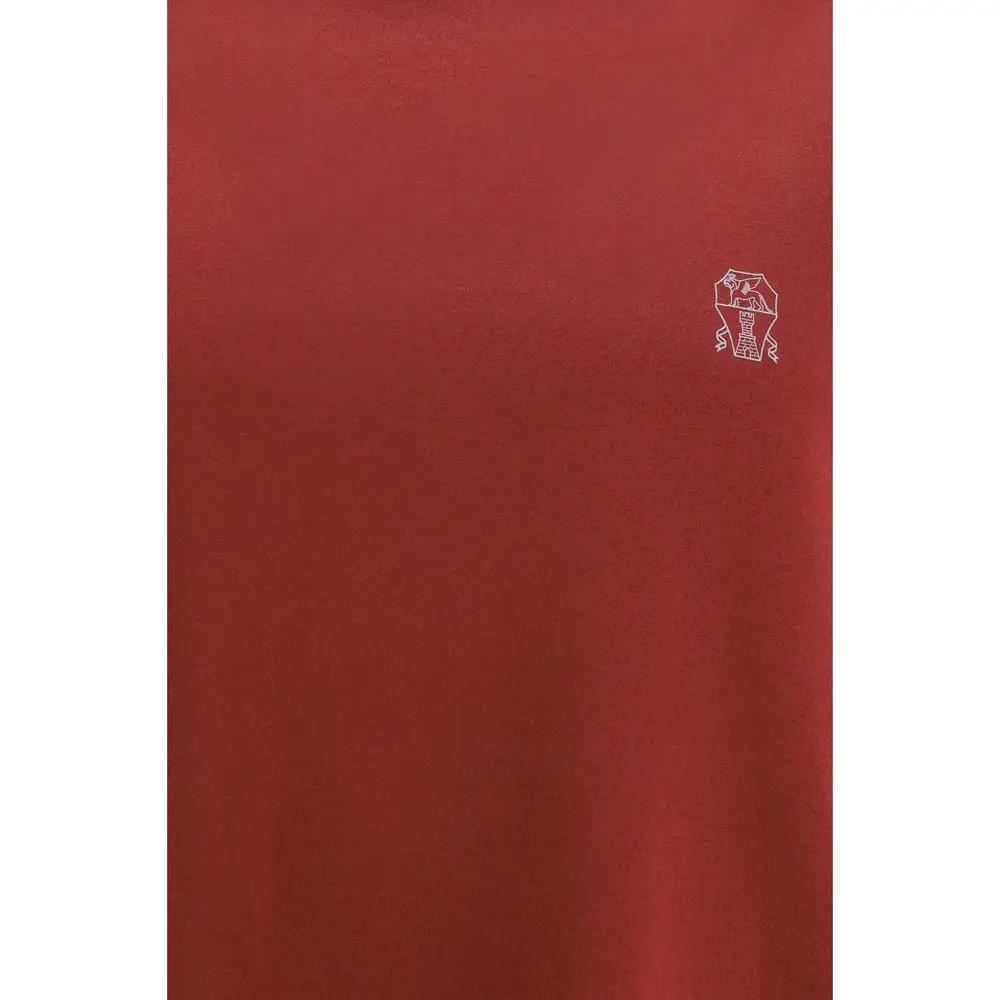 Brunello Cucinelli Bordeaux Cotton T-Shirt