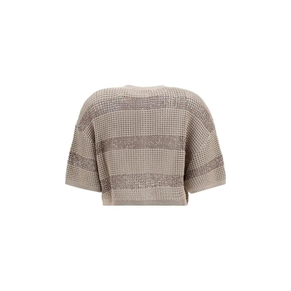 Brunello Cucinelli Beige Cotton Cardigan